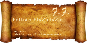 Fritsch Flórián névjegykártya